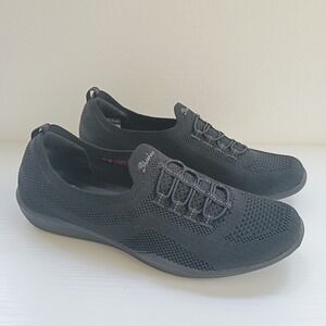 Skechers Air Cooled Memory Foam Black Slip On Shoe Sneakers Womens Size 8